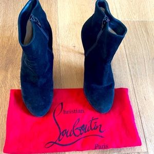 Christian Louboutin black high heeled booties